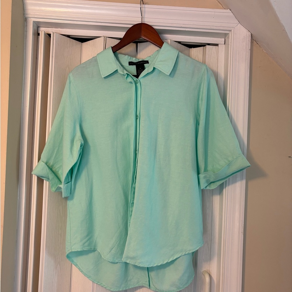 Grace Elements Mint Green Button Down Shirt - image 1